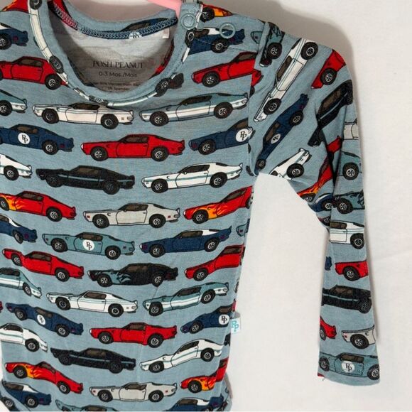 Posh Peanut Race Cars Bamboo Long Sleeves Bodysuit 0-3 Months Excellent - Picture 2 of 12